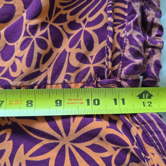 Sundance Boho Printed Jogger Pants Orange Navy Size M Relaxed Lounge Resort - Picture 10 of 11